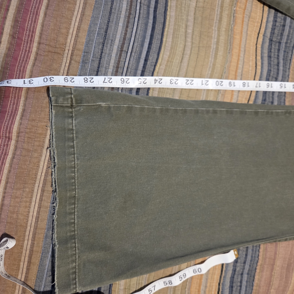 Abercrombie & Fitch Vintage 90s Flare Chino Olive Women's Size 14 - Picture 6 of 7